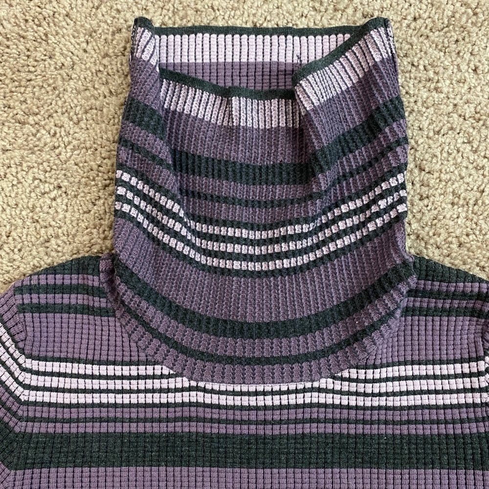 đ
șEtcetera Womenâs Sweater Dress Knit Turtleneck Knee Length Purple Grey sz S - Picture 8 of 10